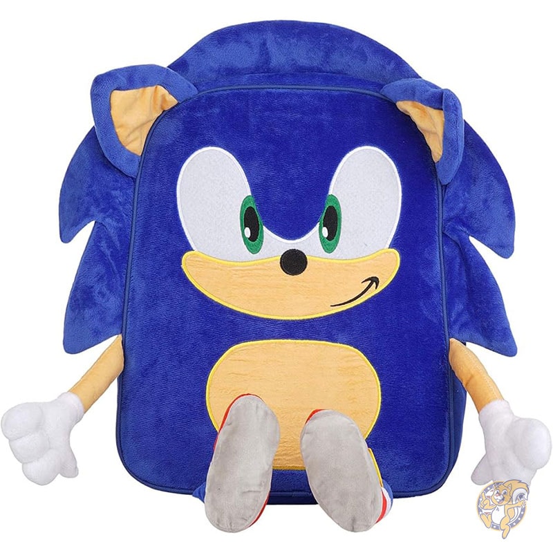 ソニック・ザ・ヘッジホッグ 男の子用バックパック 調節可能なショルダーストラップ付き ぬいぐるみパッド入りブックバッグ 3Dアーム 脚/耳付きソニックスクールバッグ 子供用 スクールバッグ AI ACCESSORY INNOVATIONS AIアクセサリー イノベーション