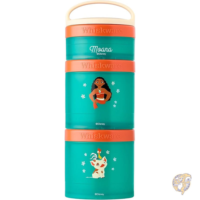 ディズニープリンセス モアナ ベビー・キッズ用カップ 幼児向け 積み重ね可能なスナック容器 3個 フォーミュラとカップホルダー対応 モアナとプア ウィスクウェア Whiskware