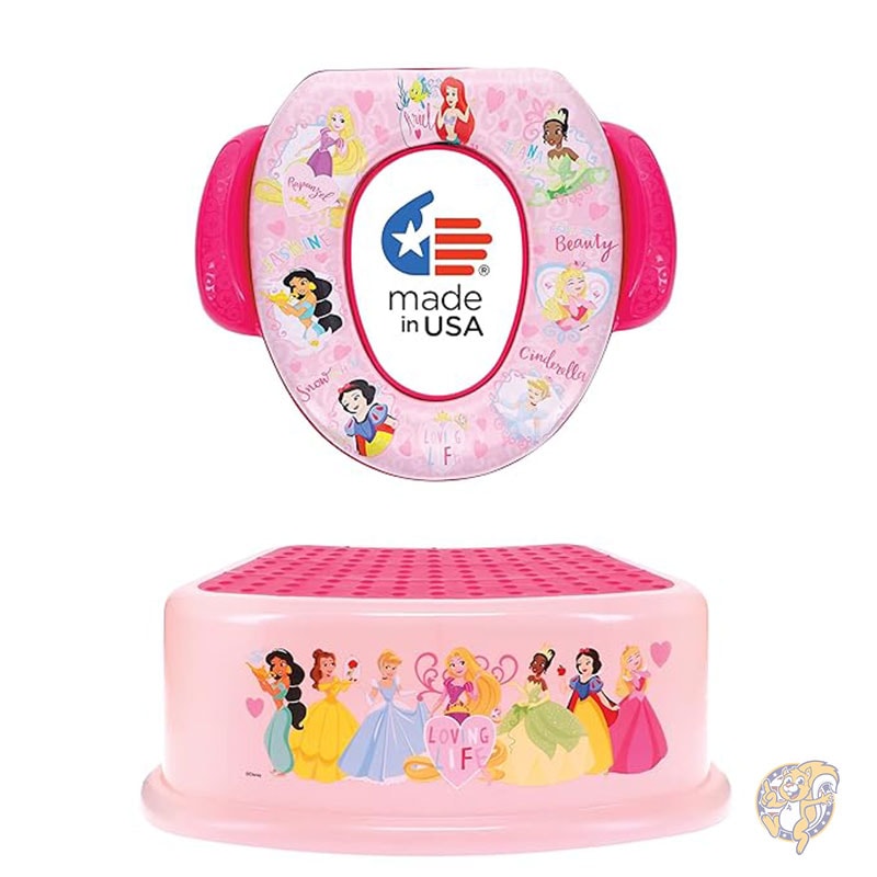 ディズニープリンセス トイトレ Loving Life 2点 エッセンシャル トイレトレーニングセット ソフトクッション ベビートイレトレーニング 安全 お手入れ簡単 ステップスツール付き Disney ディズニー