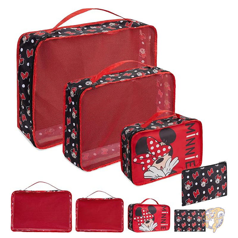 ディズニー Disney ミニーマウス パッキングオーガナイザー スーツケース用 パッキングキューブ レッド 旅行用 荷物ポーチ 小分けケース