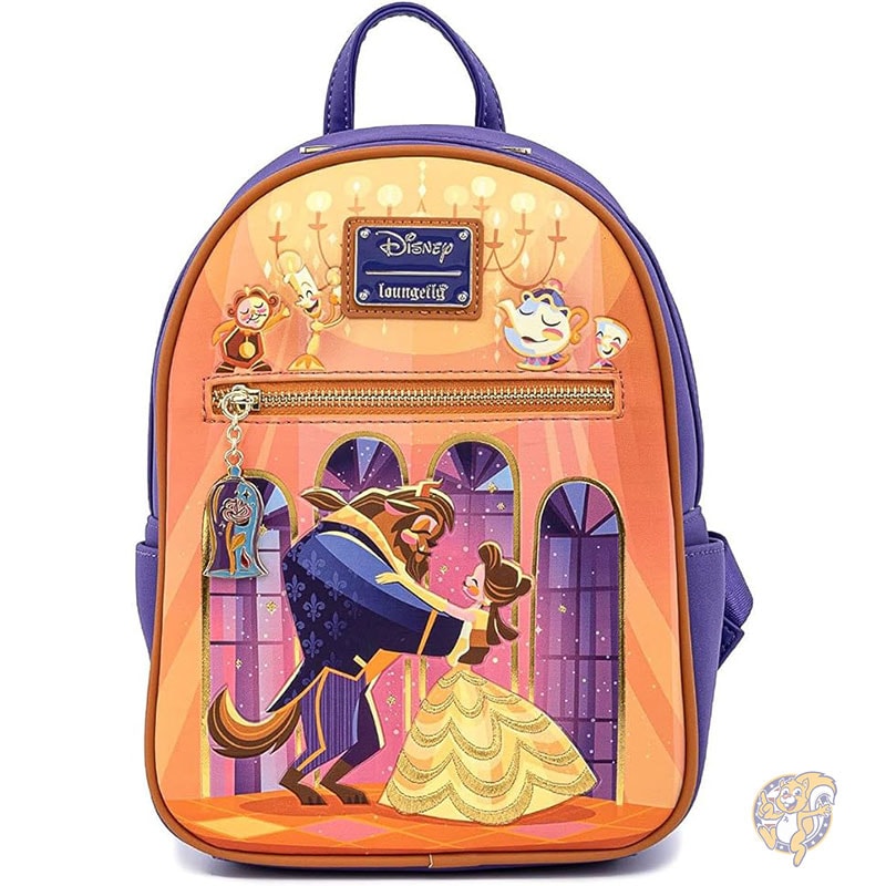 ディズニー 美女と野獣 バックパック 舞踏会シーン レディース ダブルストラップ バッグ ハンドバッグ ワンサイズ マルチ ラウンジフライ Loungefly