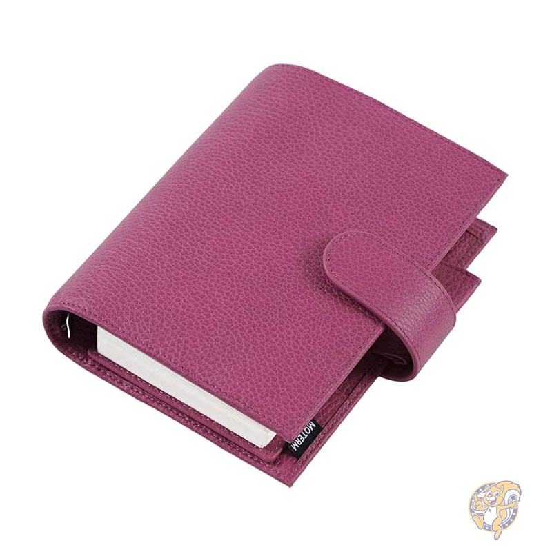 手帳 パーソナル リュクス リング プランナー 本革バインダー オーガナイザー 30mm リング ペブルド ルーズリーフ式手帳 Moterm モターム