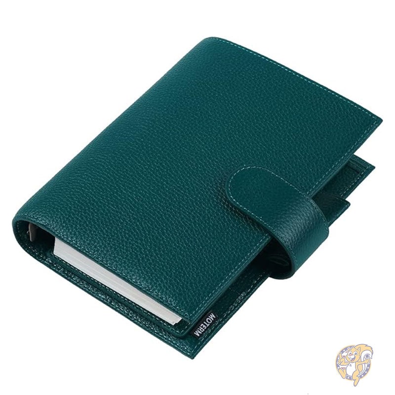 手帳 パーソナル リュクス リング プランナー 本革バインダー オーガナイザー 30mm リング ペブル ディープ ティール ルーズリーフ式手帳 Moterm モターム