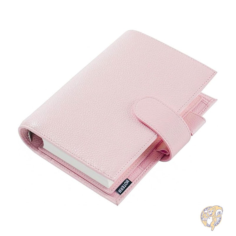 手帳 パーソナル リュクス リング プランナー 本革バインダー オーガナイザー 30mm リング ペブルド クォーツ ルーズリーフ式手帳 Moterm モターム