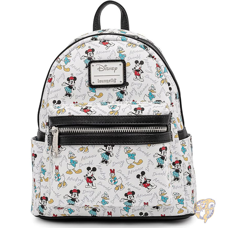 ディズニー ミッキー ミニーマウス ドナルド デイジー ミニ バックパック ハンドバッグ リュック ホワイト Loungefly ラウンジフライ