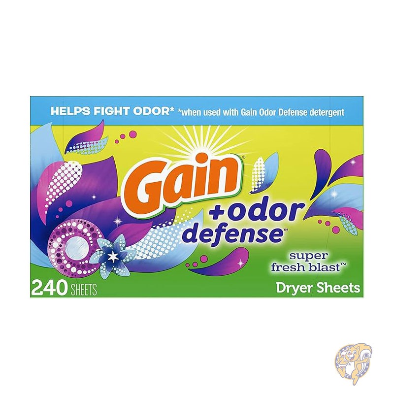 ゲイン Gain 洗濯洗剤 柔軟剤シート + 消臭乾燥機シート スーパーフレッシュブラストの香り 柔軟剤 シート 240枚