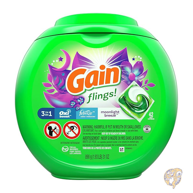 ゲイン Gain 液体 洗濯洗剤 洗剤パック ムーンライトブリーズ 42個入り