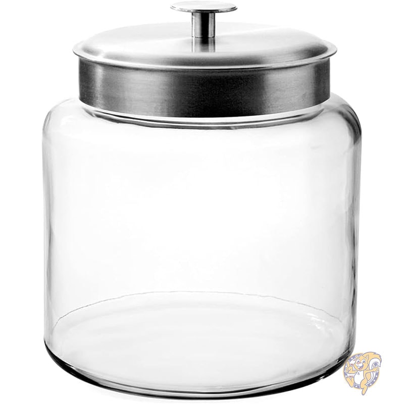 フードコンテナ 5.6L モンタナ ガラスジャー 蓋付き (2 ピース つや消しメタル 食器洗い機対応) アンカーホッキング Anchor Hocking
