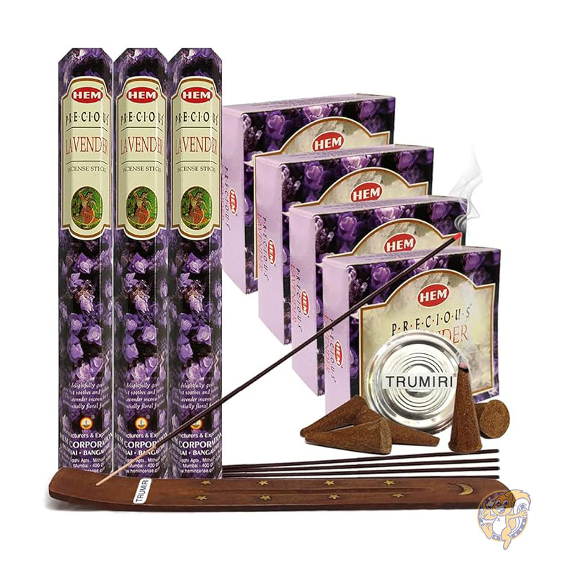 フランキンセンス ミルラ お香 Frankincense & Myrrh ラベンダーのお香スティックとコーンのお香ホルダーのバラエティパック バンドル インセンス インセンス インシエンソ