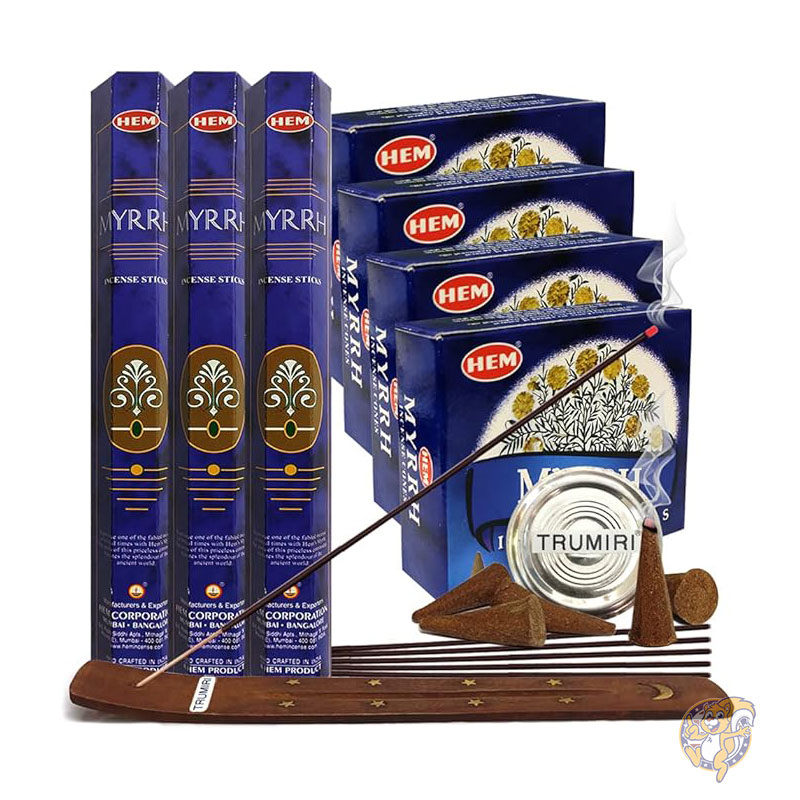 フランキンセンス ミルラ お香 Frankincense & Myrrh お香スティックとコーンお香ホルダーのバラエティパック バンドル insence insense inscents insienso