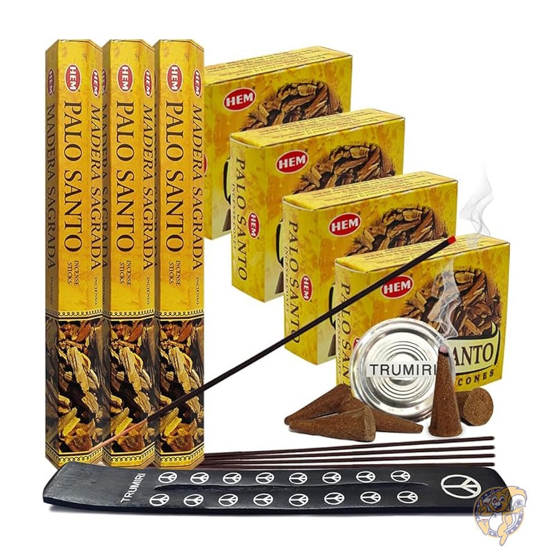 フランキンセンス ミルラ お香 Frankincense & Myrrh パロサント インセンス スティックとコーン バラエティパック バーナーホルダーバンドル付き Hem Incense Trumiri アロマ