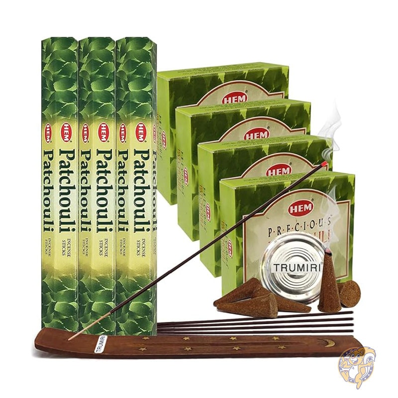 フランキンセンス ミルラ お香 Frankincense & Myrrh パチョリのお香スティックとコーンのお香ホルダー バラエティパックバンドル insence insense insienso