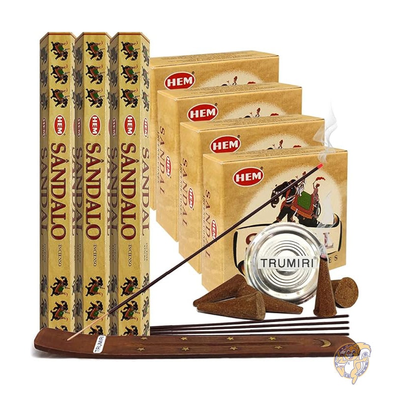 フランキンセンス ミルラ お香 Frankincense & Myrrh サンダルウッド 白檀のお香スティックとコーンのお香ホルダー バラエティパック バンドル insence insense insienso