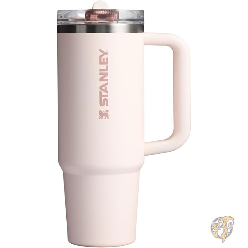 Stanley スタンレー タンブラー ウォーターグラス Quencher ProTour フリップストロータンブラー 漏れ防止蓋付き 30オンス 887ml 内蔵ストローとハンドル 断熱ステンレススチールカップ BPAフリー ローズクォーツソリッド