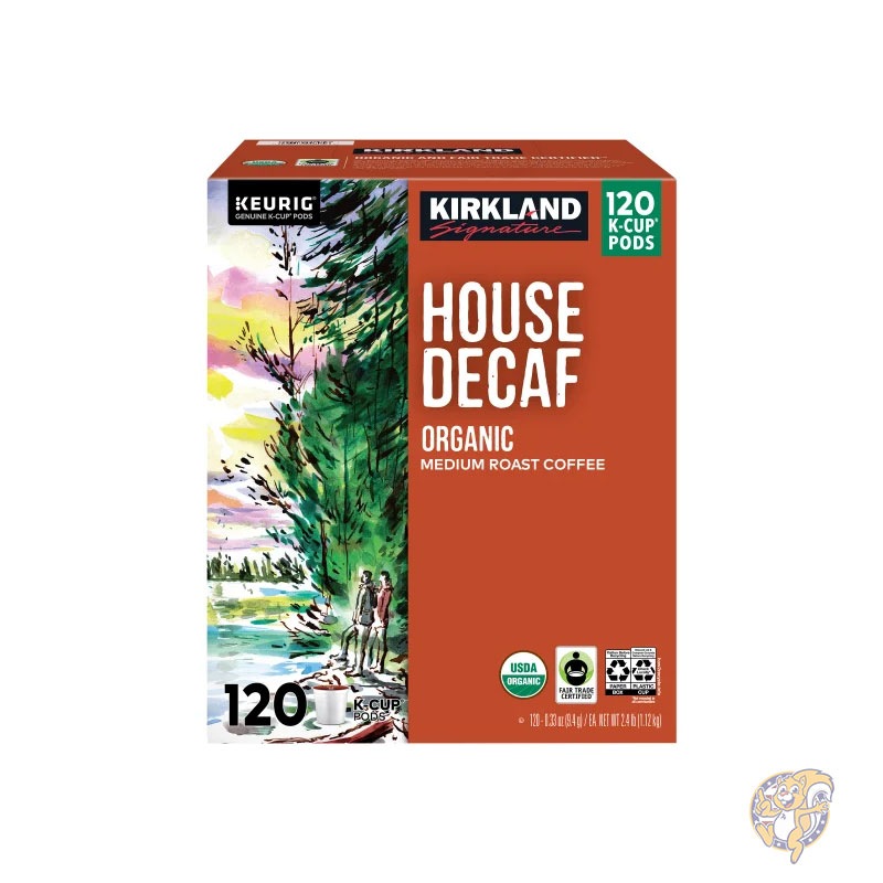 カークランド シグネチャー Kirkland Signature コーヒー オーガニック ハウス デカフェ K-カップ ポッド 120 個入り  個包装 小袋 小分け まとめ買い 大量 業務用