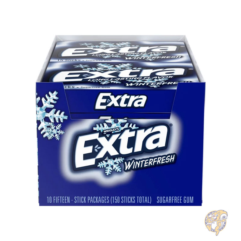 エクスト Extra ラシュガーフリーチューインガム ウィンターフレッシュ スリムパック 15本 10個入り お菓子  まとめ買い 大量 業務用