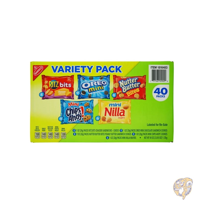 ナビスコ Nabisco クッキー＆クラッカー バラエティパック リッツ ナッツバターバイツ ニチップス アホイ 28g 40個入り お菓子 個包装 まとめ買い 大量
