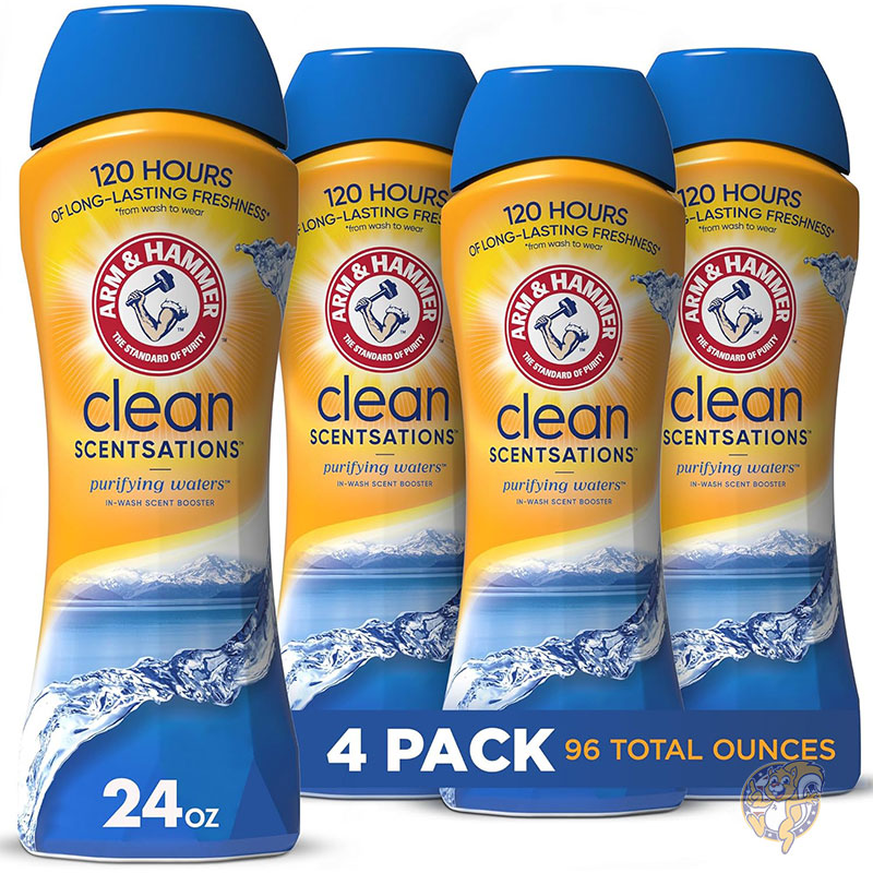 洗濯洗剤 衣類消臭剤 3.3kg インウォッシュ セント ブースター ピュリファイング ウォーター 24 オンス 709ml 4個パック アーム＆ハンマー Arm & Hammer