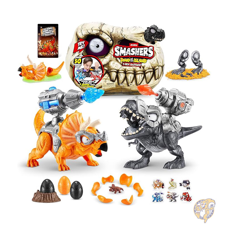 ディノ アイルランド ティラノサウルス バトル Dino Island T-Rex Battles (ブラックバージョン) 50以上のサプライズ 男の子向け コレクター向け 恐竜 T-Rex サプライズ スライム サンド コンパウンド ディスカバリー ZURU SMASHERS ズル by スマッシャーズ
