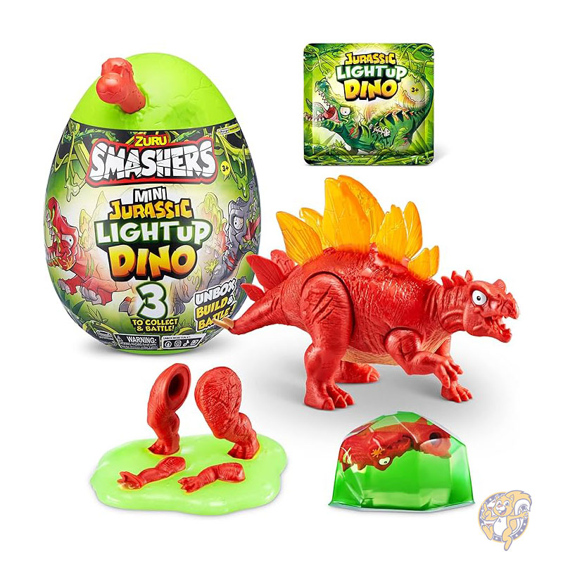 ミニ ジュラシック ライトアップ 恐竜エッグ (ステゴサウルス) ZURU コレクタブルエッグ 火山スライム 化石おもちゃ 恐竜おもちゃ T-Rex ティラノサウルス 男の子と子供向けおもちゃ ZURU SMASHERS ズル by スマッシャーズ