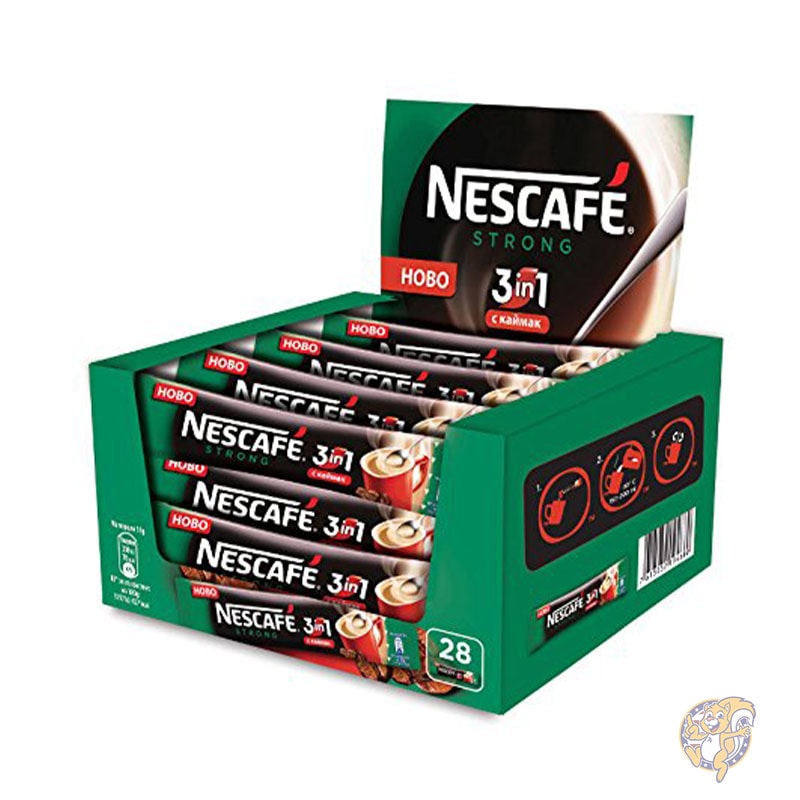 ネスカフェ NESCAFE 3 in 1 ストロング インスタントコーヒー シングルパケット (28 個パック)