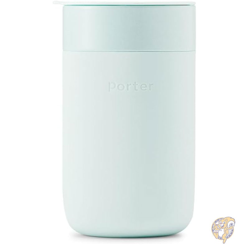 コーヒーカップ マグカップ ポーター セラミックマグ 保護シリコンスリーブ付き ミント 16オンス 473ml 外出先で 密閉しない コーヒーや紅茶に再利用可能なカップ ポータブル 食器洗い機対応 W&P