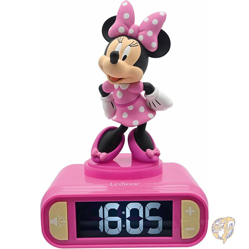 ディズニー ミニー ナイトライト 目覚まし時計 サウンドとメロディー付き LCDバックライトスクリーン 発光 スヌーズ ピンク ジェイ・フランコ Jay Franco