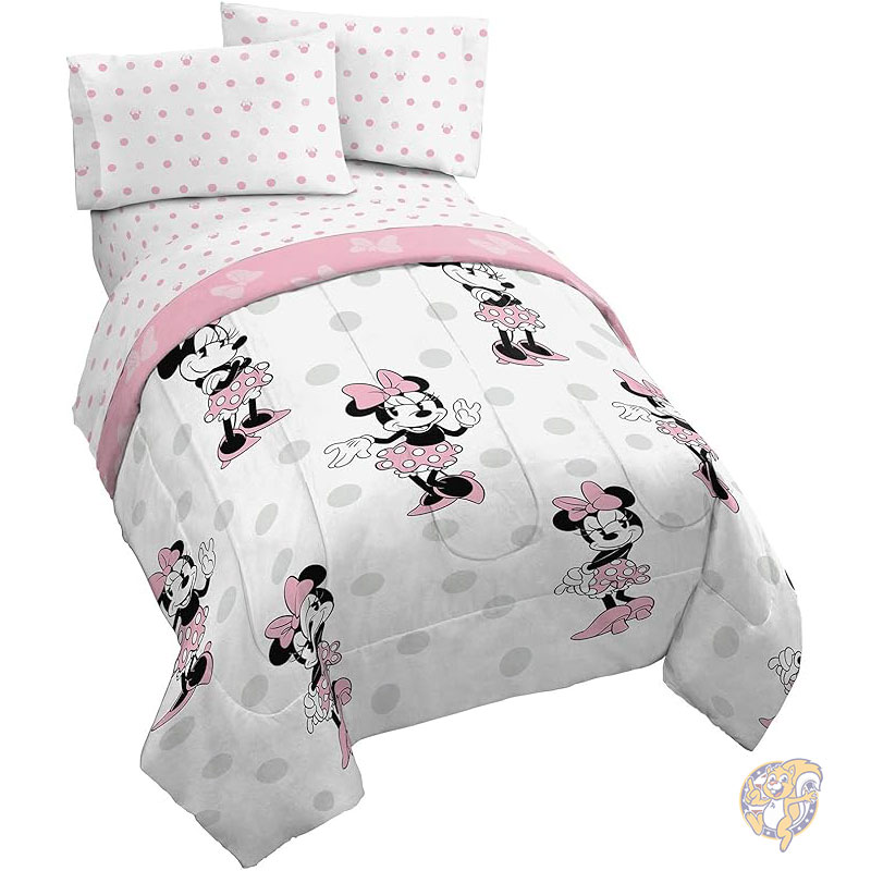 ディズニー ミニーマウス ドット 4点ツインベッドセット リバーシブル掛け布団とシーツセット 寝具付き 柔らかく色あせしにくいマイクロファイバー ディズニー公式 ジェイ・フランコ Jay Franco