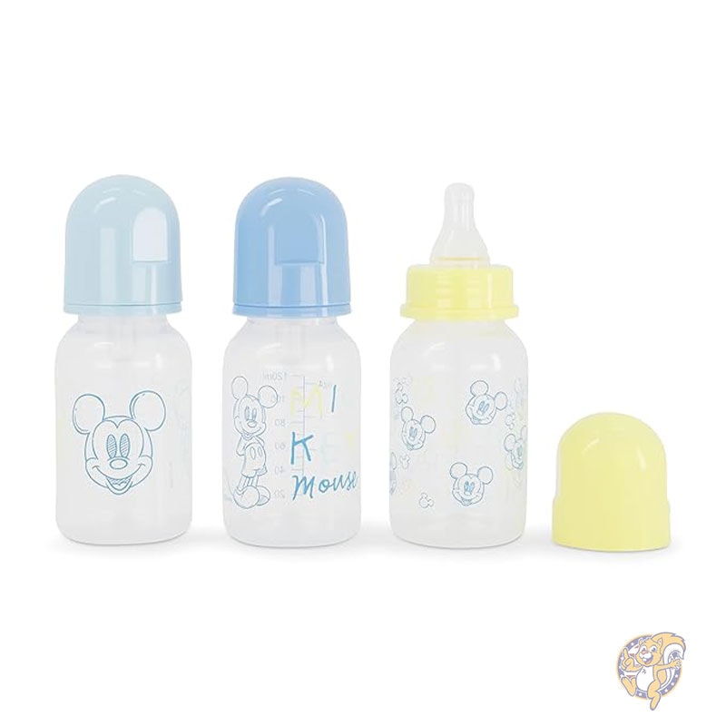 ディズニー Disney 哺乳瓶 男の子＆女の子用 5オンス 147ml ベビーボトル 新生児 赤ちゃん用ディズニースケッチ ミッキー 乳児用ボトル 3個パック ベビーシャワー用 BPAフリー プラスチック ベビーボトル
