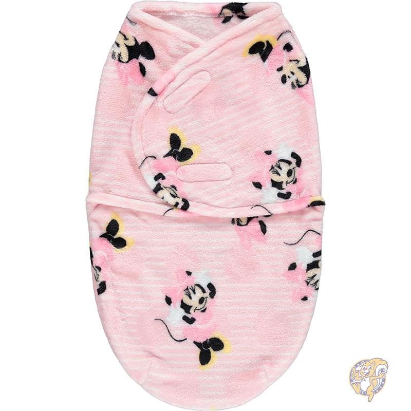 ディズニー Disney ミニーマウス 乳児用おくるみブランケット、 シングルプライ ベビーおくるみサック 簡単に包める 新生児用ソフトコンフォートおくるみ/病院用おくるみ 水玉模様