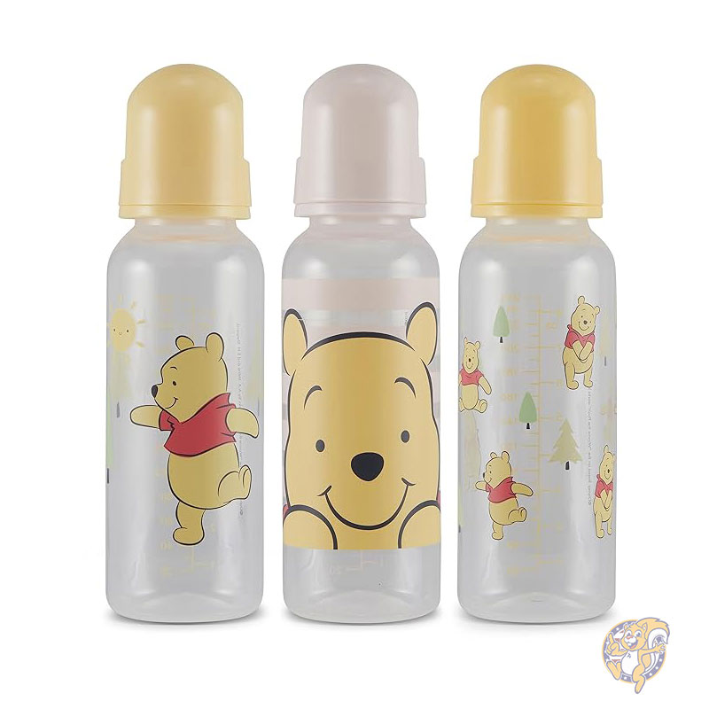 ディズニー Disney くまのプーさんのツリーと太陽柄 哺乳瓶 男の子 女の子用 9オンス 266ml ベビーボトル ディズニー 新生児とすべての赤ちゃん用 3 パック ベビーシャワー用 BPA フリー プラスチック ベビーボトル