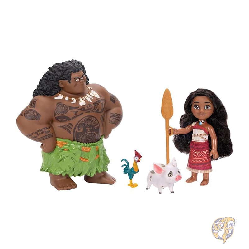 ディズニー Disney モアナ 2 モアナとマウイ 6インチ 15m プチドール ギフトセット 女の子用ドールプレイセット プアとヘイヘイ付き 公式ライセンス品 誕生日に最適 おもちゃ