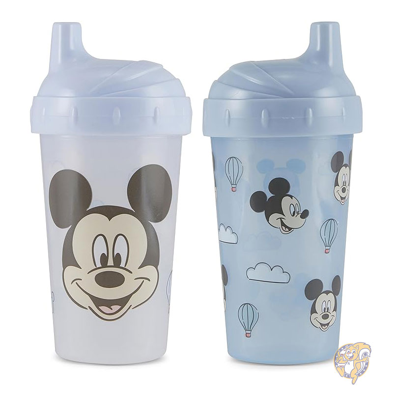 ディズニー Disney ミッキー ドリンクカップ 男の子l ミッキーマウス シッピ用幼児用シッピーカップ 10オンス 295mーカップ 2個パック ストローと蓋付き 幼児用耐久性のあるブルーの漏れ防止トラベルウォーターボトル