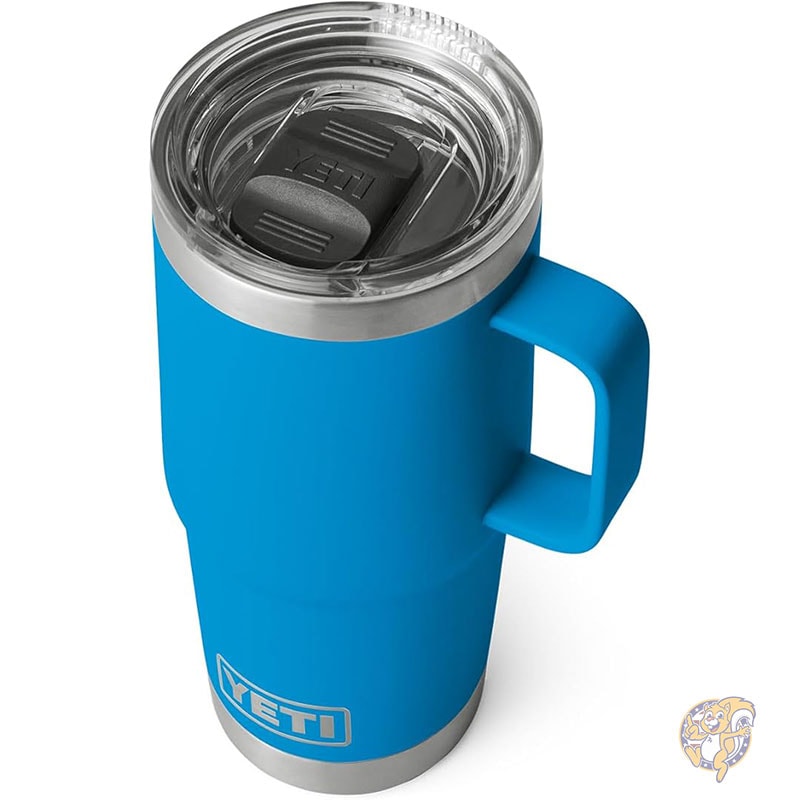 YETI イエティー ランブラー タンブラー 20オンス 591ml トラベルマグ ステンレススチール 真空断熱 ストロングホールド蓋付き ビッグウェーブブルー