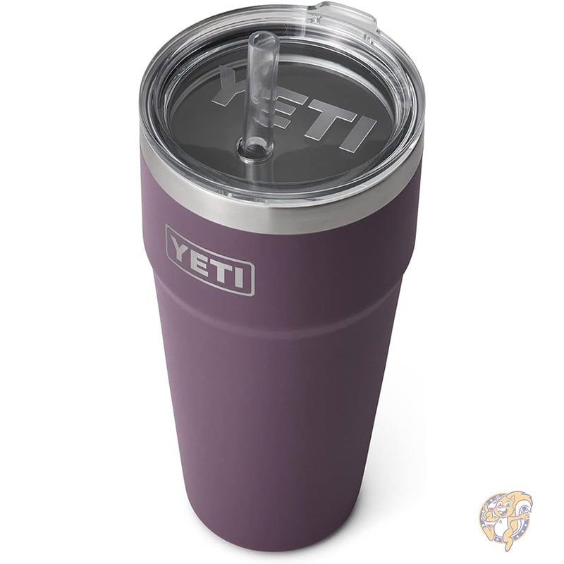 YETI イエティー ランブラー タンブラー 26オンス 770ml ストローカップ 真空断熱 ステンレススチール ストロー蓋付き ノルディックパープル