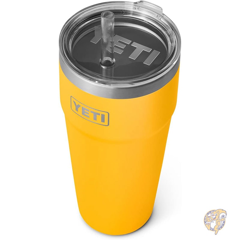YETI イエティー ランブラー タンブラー 26オンス 770ml ストローカップ 真空断熱 ステンレススチール ストロー蓋付き アルパインイエロー