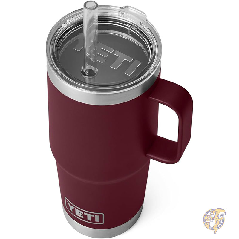 YETI イエティー ランブラー タンブラー 25オンス 739ml ストローマグ 真空断熱 ステンレススチール ワイルドヴァインレッド