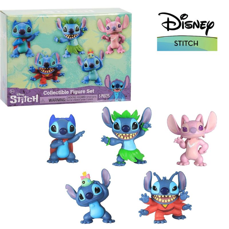 スティッチ フィギュア 5体セット コレクション Lilo & Stitch グッズ おもちゃ エンジェル付き ディズニー公式