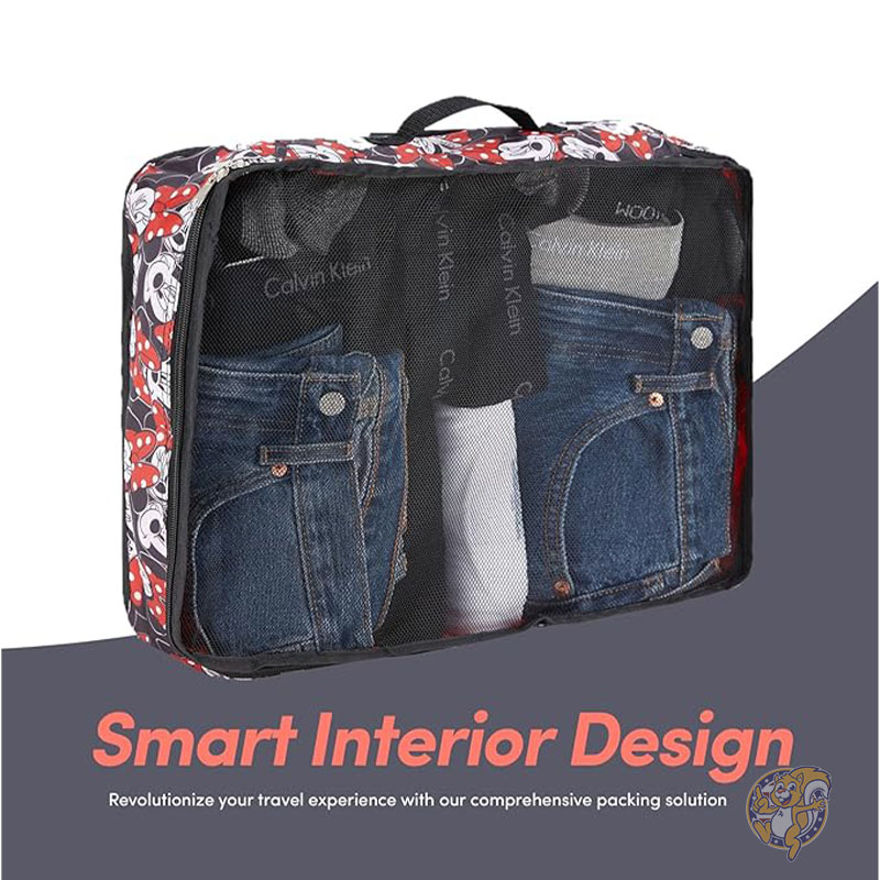 ディズニー Disney ミニー ミッキー スティッチ パッキングキューブ 5個セット パッキングオーガナイザーセット 旅行用 荷物ポーチ 小分けケース パッキングキューブ 5ピースセット