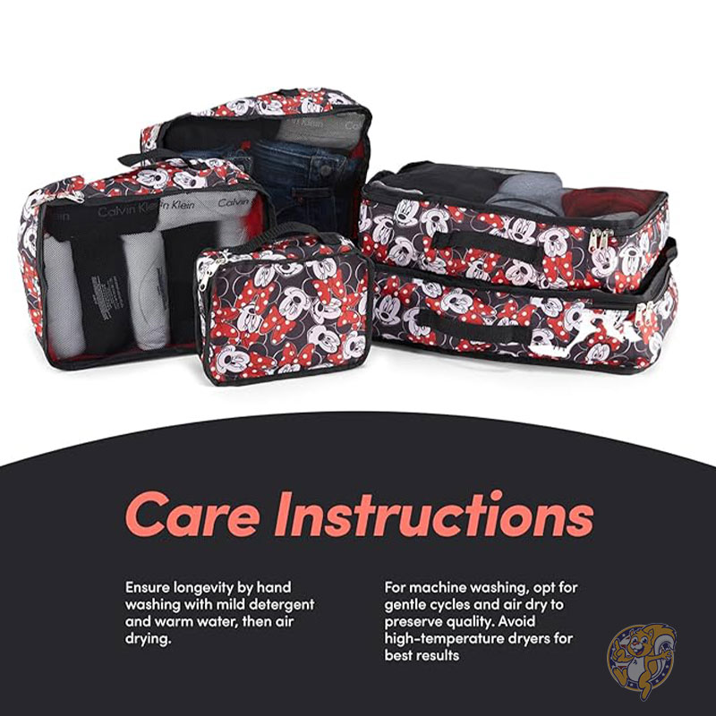 ディズニー Disney ミニー ミッキー スティッチ パッキングキューブ 5個セット パッキングオーガナイザーセット 旅行用 荷物ポーチ 小分けケース パッキングキューブ 5ピースセット