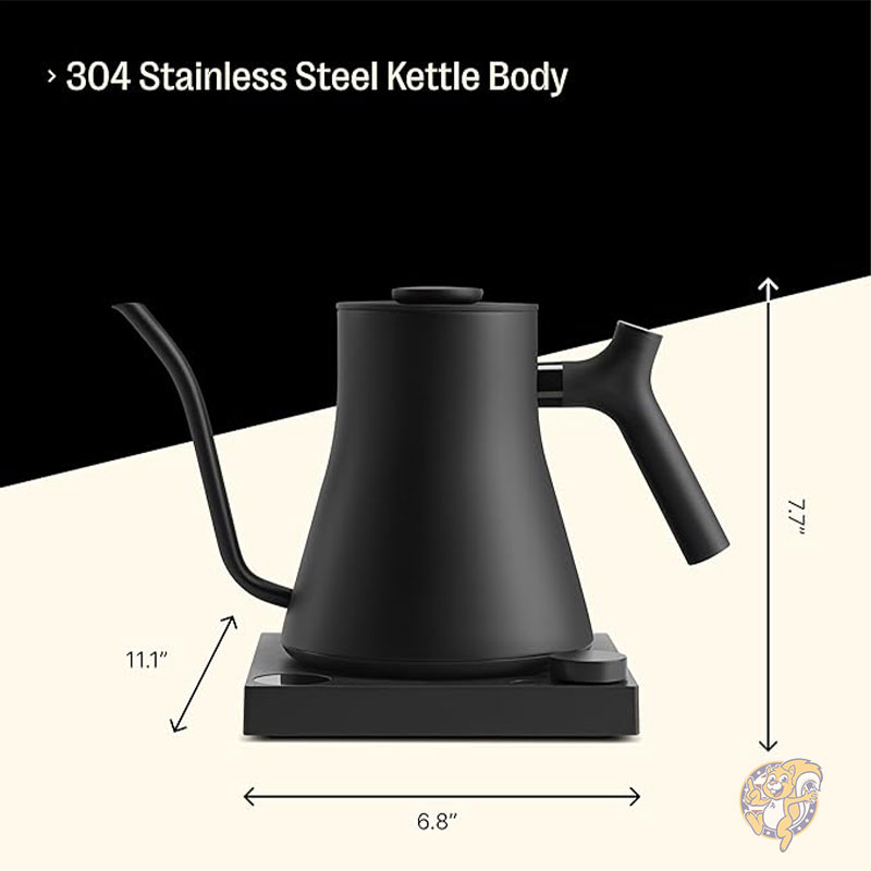 ケトル 電気ケトル Stagg EKG Pro 電気グースネックケトル ドリップコーヒー＆ティーポット ステンレススチール 急速加熱 湯沸かし マットブラック 0.9L Fellow フェロー