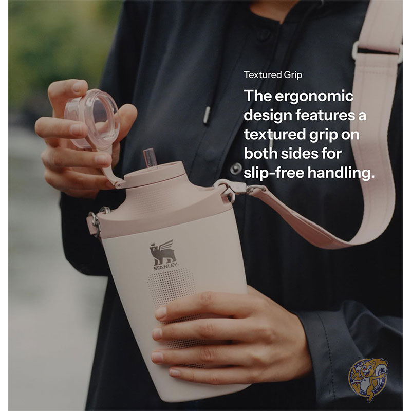 Stanley スタンレー クロス ボトル 水筒 ジャカード ストラップ付き 23オンス 680ml トラベル ボトル 取り外し可能なストロー付き漏れ防止トライタン蓋 リサイクル ステンレス スチール 二重壁真空断熱