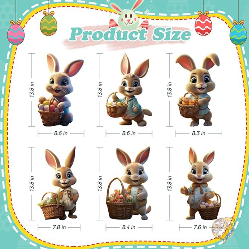 イースター バニーデコレーション 屋外用 ガーデン装飾 6個セット イースターバニーサイン イースターバニー 春の室内装飾 防水芝生デコ sewrung ソーイング