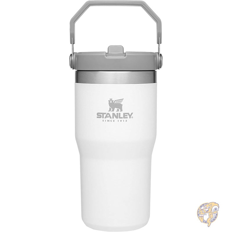 Stanley スタンレー アイスフロー ウォーターボトル 20オンス 591ml ステンレススチール タンブラー ストロー付き 自宅 オフィス 車用の真空断熱ウォーターボトル ストロー付き再利用可能カップ 漏れ防止フリップ 12時間冷たく保つ 2日間氷で保冷