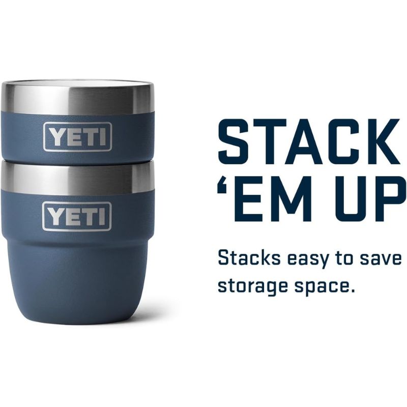 YETI イエティ コーヒーカップ 2個セット ランブラー 118ml コーヒーカップ 4 oz Stackable Cup ★Navy ネイビー★
