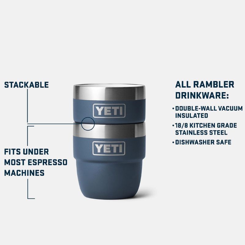 YETI イエティ コーヒーカップ 2個セット ランブラー 118ml コーヒーカップ 4 oz Stackable Cup ★Navy ネイビー★