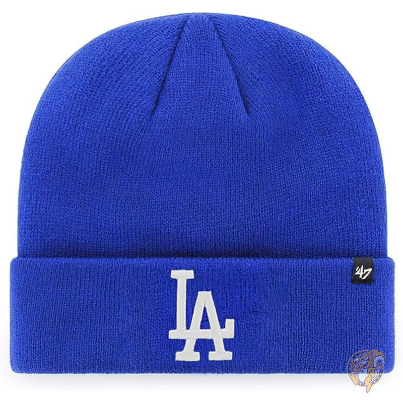 MLB ビーニー ニット帽 ロサンゼルス・ドジャース ブルー ユニセックス 大人用 プライマリー ロゴ カフ付き ニット プライマリー ロゴ チームカラー ビーニー ハット 防寒帽子 ワンサイズ 47