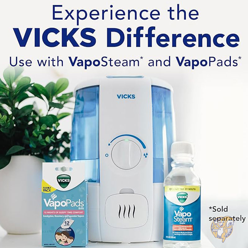 加湿器 CoolRelief クールミス加湿器 小型から中型の部屋用気化器 赤ちゃん 子供 大人用 4.5L Vicks ヴィックス