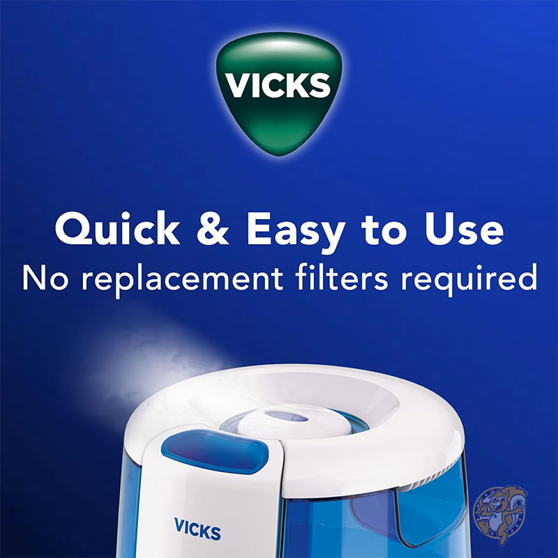 加湿器 CoolRelief クールミス加湿器 小型から中型の部屋用気化器 赤ちゃん 子供 大人用 4.5L Vicks ヴィックス