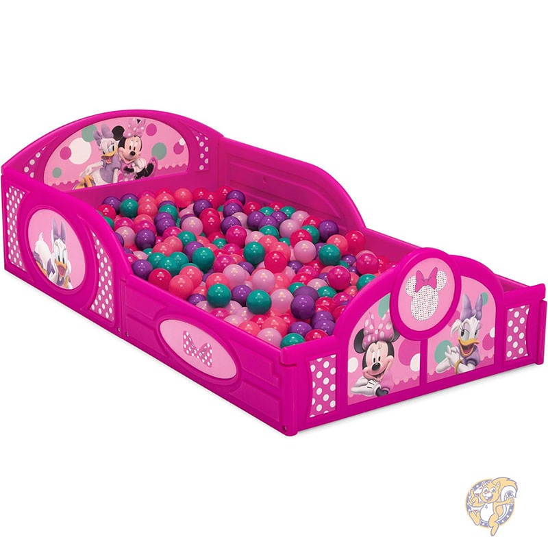 ディズニー ミニーマウス キッスインテリア4点セット 幼児用ルームインアボックスセット スリープ＆プレイ 幼児用ベッド テーブル 椅子1脚 おもちゃ箱付き ピンク Delta Children デルタチルドレン